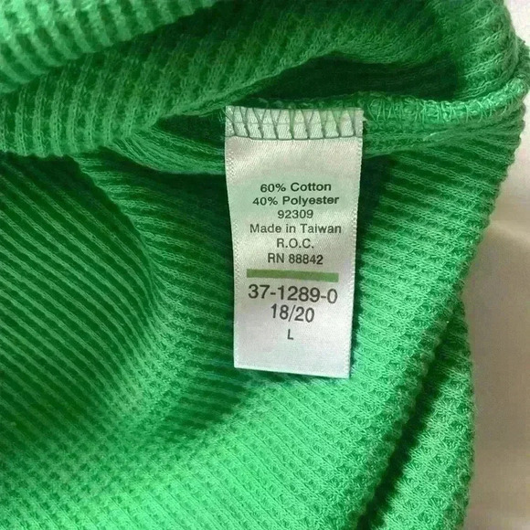 Woman Within Green Waffle Knit Long Sleeve Shirt Size 18/20 L - Picture 7 of 8